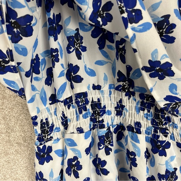 Mudpie Dress Womens Small Blue Floral Sleeveless Back Button Lined Layered-1925* - Picture 7 of 12